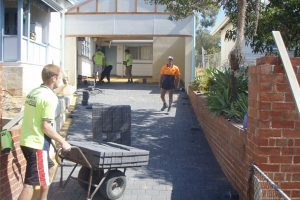 fixing sunken paving